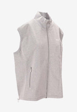 Miu Miu Embroidered Logo Sleeveless Sweatshirt Gray MJT698SOOO13UK_F0031
