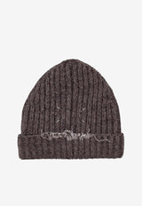 Maison Margiela Wool Logo Beanie Brown S50TB0012M13151_144F