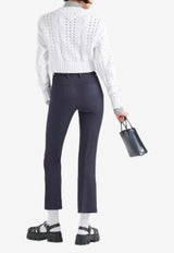 Prada Tailored Flared Pants Navy P246GS221108WF0008