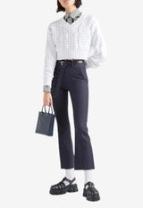 Prada Tailored Flared Pants Navy P246GS221108WF0008