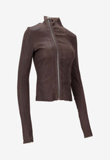 Rick Owens Tower Gary Asymmetrical-Zip Jacket Dark Brown RP02E4701LSV_78