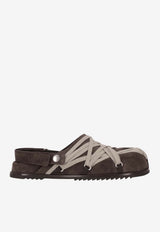 Rick Owens Megalace Suede Mules with Laces Brown RP02E4817LVSW1_04