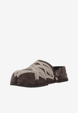 Rick Owens Megalace Suede Mules with Laces Brown RP02E4817LVSW1_04