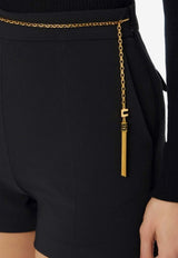 Elisabetta Franchi Mini Shorts with Chain-Belt Black SH01757E2_110