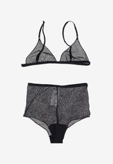 Elisabetta Franchi Snakeskin Jacquard Bra and Briefs Black RS00157E2_110