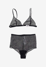 Elisabetta Franchi Snakeskin Jacquard Bra and Briefs Black RS00157E2_110