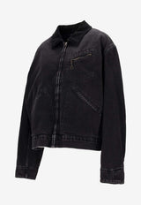 Maison Margiela Washed Denim Bomber Jacket Black S50AM0650M30040_961