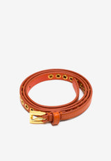 Prada Skinny Eyelet Leather Belt Orange 1JC1982EH8F0S63