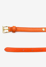 Prada Skinny Eyelet Leather Belt Orange 1JC1982EH8F0S63
