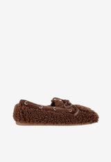 Miu Miu Suede-Trimmed Shearling Loafers Brown 5D525EF005173_F0324