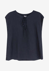 Aspesi Sleeveless Lace-Up Top Blue 5671C19585098_Blue_54417876