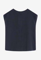 Aspesi Sleeveless Lace-Up Top Blue 5671C19585098_Blue_54417876