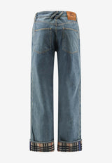 Burberry Check-Trimmed Straight-Leg Jeans Blue 8116361A1322_mid blue_40017545