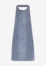 Self-Portrait Embellished Croc-Effect Denim Mini Dress Blue SS26804SBLBLUE_Blue_42176850