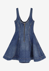 Self-Portrait Flared Denim Mini Dress Blue SS26813SBLBLUE_Blue_42176932