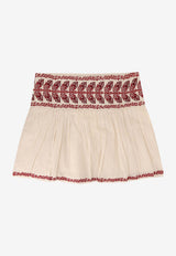 Isabel Marant Etoile Picadilia Embroidered Mini Skirt Beige JU0160FBD1J16EBERD_BeigeRed_41973177