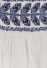 Isabel Marant Etoile Picadilia Embroidered Mini Skirt White JU0160FBD1J16EECBU_ECRUBLUE_41973122