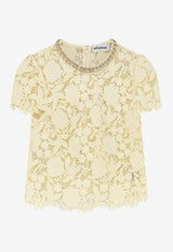 Self-Portrait Crystal Embellished Floral Lace Blouse Yellow SS26096TAYYELLOW_Yellow_42176892