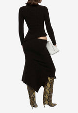 The Attico Knitted Wrap Sweater Brown 251WCK00119KWW001AA_064