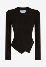 The Attico Knitted Wrap Sweater Brown 251WCK00119KWW001AA_064