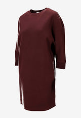 Max Mara Canada Wool-Blend Mini Dress Burgundy 2521626022600CANADA_002