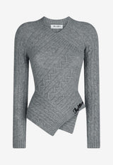 The Attico Knitted Wrap Sweater Gray 251WCK00119KWW001AA_183