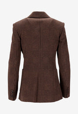 Max Mara Zulma Double-Breasted Prince of Wales Blazer Brown 2521916062600ZULMA_001