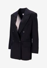 Max Mara Olimpia Double-Breasted Blazer Navy 2521046012600OLIMPIA_005