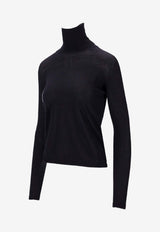 Max Mara Saluto Turtleneck Wool Sweater Navy 2521366162600SALUTO_004