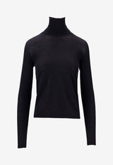 Max Mara Saluto Turtleneck Wool Sweater Navy 2521366162600SALUTO_004