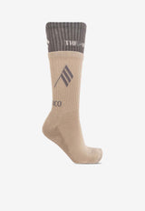 The Attico Logo Embroidered Ribbed Socks Beige 251WCAK00023CCC121AA_215