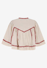 Isabel Marant Etoile Juline Embroidered Blouse Beige HT0044FCD1J16EBERD_BeigeRed_41973268