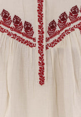 Isabel Marant Etoile Juline Embroidered Blouse Beige HT0044FCD1J16EBERD_BeigeRed_41973268
