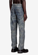 Diesel Jean-Cut Leather pants Blue A218560QMBW81E_Denim_44131686