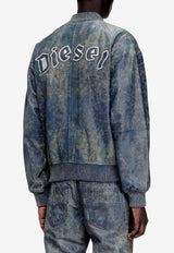 Diesel Treated Leather Bomber Jacket Blue A200970QMBW81E_Grey_44131674