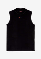 Diesel Mock-Neck Ribbed Top Black A103970BLAN9XX_Black_44131724