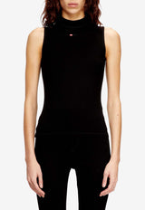 Diesel Mock-Neck Ribbed Top Black A103970BLAN9XX_Black_44131724