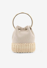 Jimmy Choo Bon Bon Raffia and Canvas Handbag Almond BONBONBRTALMONDMIX_Almondmix_40005352