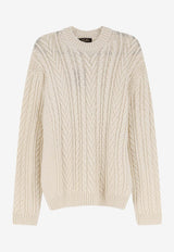 Loro Piana Schooner Cable Knit Cashmere Sweater Cream FAQ91221230_Nougat_53281594