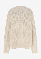 Loro Piana Schooner Cable Knit Cashmere Sweater Cream FAQ91221230_Nougat_53281594