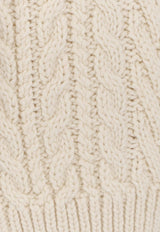 Loro Piana Schooner Cable Knit Cashmere Sweater Cream FAQ91221230_Nougat_53281594