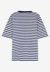 AMI PARIS Ami De Coeur Striped T-shirt Blue UTS374JE0210A044_ENCRE/BLANC_48013854