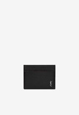 Saint Laurent Tiny Cassandre Leather Cardholder Black 847951AAELP_1000