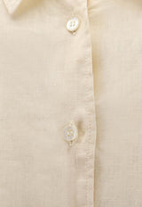 Aspesi Long-Sleeved Linen Shirt White S65422C19585046_White_54417832
