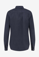 Aspesi Long-Sleeved Buttoned Shirt Blue 5422C19585098_Blue_54417961