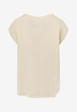 Aspesi Lace-Up Crewneck Blouse Beige 5671C19585046_Natural_54417926