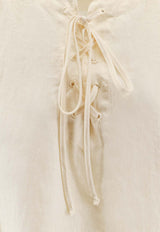 Aspesi Lace-Up Crewneck Blouse Beige 5671C19585046_Natural_54417926