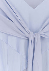 Self-Portrait V-neck Maxi Dress Light Blue SS26250XBLBLUE_Blue_42176874