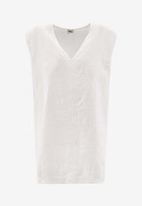 Aspesi V-neck Sleeveless Top White 5675D06485072_White_54417947