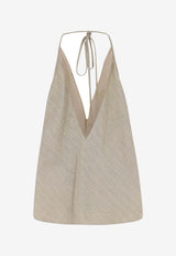 ALYSI Halterneck Mesh Top Beige 116201P6057BURRO_BURRO_54417991